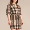 여자 셔츠 패션 슬림 클래식 패턴 SILM 23SS 드레스 여자 의류 단순 5 색