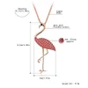 Pendant Necklaces Flamingo CZ Zircon Woman Necklace Rose Gold Color 3 Layer Long Sweater Chain Simple Jewelry Accessories