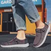 Kleding schoenen merk mannen casual mode denim canvas ademende platte vlakke buiten groot formaat licht s loafers 230220