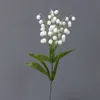 装飾的な花の花輪美しいピュアホワイトベルオーキッドプラスチック人工花アレンジメント家庭装飾偽の植物パーティーギフトT230217