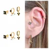 Hoop Küpe Yardımcısı 925 STERLING Gümüş 3 PCS Kadınlar için Set Klasik Zircon Moon Star Snake Piercing Pentientes Takı