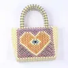 Bolsa de bolsa de malha feita ￠ m￣o Bolsa de noiva Bolsa Bride cor Love Lady Hand Tecida Bolsa de Cristal 230220