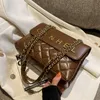 handbag 2023 Fashion women's bag leather quality handbag fashionable and fashion large capacity messenger chain rhombus single shoulder simple small square Bag