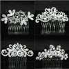 Tiaras Korean Style Bridal Hair Accessories Silver plated Rhinestone Tiara Pearl Hair Comb Handwork Combs Women Hair Jewelry Wedding Z0220