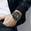 Armbandsur Stryve Men's Watch Fashion Skull Design Digital-Analog Dual Display Watches Calender Week Multifunction S8008