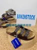 Luxury tofflor designer Birkinstocks Sandaler Boken Florida Cork American Fashion Three-breasted Open-Toe Boken Men's and Women's Beach tofflor