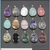 Charms 2236 mm Delicate Gold Natural Stone Rose Quartz Crystal Pendant Diy voor ketting oorbellen sieraden maken ffshop2001 drop deliv dhpis