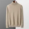 Herrenpullover, Ziegen-Kaschmir-Pullover, Herren-Pullover mit hohem Revers, Herbst- und Winter-Stil, langärmelig, Strick-Basic, vielseitiges Hemd