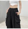 Kvinnor Streetwear Techwear Cargo Korean Harajuku Parachute Track Pants Men Tech Sweatpants Wide Leg Joggers Byxor Kläder