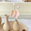 Decoratieve bloemen 5 pc's vlinder orchidee kunstmatige breien rood roze onsterfelijke handgebroken trouwboeket diy home decor