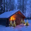 Decorazioni natalizie 2 pz/pacco Solar Tree Light Smart Sensing Lampada da prato Outdoor Impermeabile Giardino LED Pigne Yard Landscape