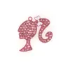 10pcs/lot Fashion Jewelry Enamel Rhinestone Pink Cartoon Character Pendant For Necklace Luxury Crystal Young Girl Shape Charms