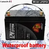 12V Lifepo4-Akku 90Ah wasserdichtes Gehäuse Outdoor-Backup-Batterie BMS RV Marine elektrische Solar-Lithiumbatterie