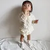 Clothing Sets 3446B Korea Girls Triangle Climbing Suit Baby Clothes 2023 Autumn Brother Sister Girl's Two Piece Top Short