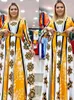 Swobodne sukienki afrykańskie długie maxi dla kobiet dasiki z nadrukiem rękaw z nadrukiem linia stroje Kaftan Dubai muzułmańska moda Abaya szatę 5xl