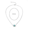 Hänge halsband koreanska smycken elegant blå kristallhalsband för kvinnor mode sjöjungfruflicka söta nackkedjor chokers grossist