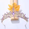 Tiaras kmvexo خمر أسود الأرجواني تاج التاج الكريستال راينستون شعر الزفاف ملحقات ملكة الأميرة تاج أكثر من مجوهرات رأس اللون Z0220