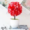 Dekorativa blommor 1 st konstgjorda växter Bonsai Fake Flower Potted For Home Decor El Garden Liten Tree Pot