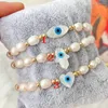 Strand 5Pcs 2023 Arrival Shell Heart Hamsa Hand Eye With Fresh Water Pearl Beaded Elastic Bracelet Fashion Jewelry Women