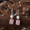 Charm Bohemia Retro Lava Stone Beads Charms Pendientes Diy Difusor de Aceite Esencial Joyería Mujeres Volcanic Cubic Pendiente Drop Delivery Dhwbh