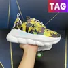 Men Women Reflective Height Reaction Shoes Luxury Italy Casual Shoes Designer Sneakers White Multi-color Suede Plaid White Baroque Print Dark Green Yellow