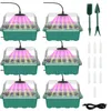 Plateau de démarrage de graines avec lumière et humidité, dômes ventilés, plateaux de culture, Kit de Germination de plantes réutilisable, luminosité réglable