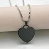 Pendant Necklaces Dog Tag Chain Necklace Stainless Steel Black Gold Silver Color Blank Heart Shape For Women Man Pendants Choker Jewelry