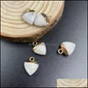 Charms Gold Plating Heart Shape Natural Stone Agate Crystal Turquoises Jades Opal Stones Pendant For Smycken Making Earrings Hjewelr DH1UB