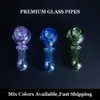 4,5 "pipes à fumer en verre galaxie belle rose violet verre eau bong pipes à main accessoires de tabac dab rig art brûleur à mazout cuillère cadeau