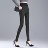 Women's Pants Leggings Woman Autumn Winter Fashion Stripes Elastic Workout Fitness High Waist Casual Plus Velvet Trousers D93