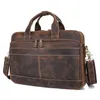 Aktetassen Nesitu Vintage Black Brown Lederen Business 15.6 '' Laptop Office Men Ciftcase met YKK Zipper Portfolio Messenger Bags