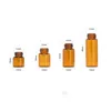 Parfumfles 1 ml 2 ml L 5 ml Amber Druppper Mini Glas Essenti￫le olie Display Flacon Small Serum Per Bruin Monster Container Drop Lever DHLJ8