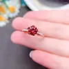 Cluster Ringe 1ct Watermlon Moissanit Ring für Frauen Schmuck Verlobung Hochzeit 925 Silber Platin vergoldet Geburtstagsgeschenk