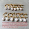 Hoop Earrings Stainless Steel Drop For Women Large Natural Freshwater Baroque Pearl Pendant Fashion Jewelry Wholesale