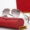 Lunettes de soleil design pour hommes tête de léopard lunettes de soleil bolle monture en métal composite classique triangulaire ovale carré luxe lunettes de soleil pare-soleil doré lunettes Carti