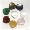Stone 40x7mm Heart Worry Thumb Gemstone Natural Healing Crystals Therapy Reiki Treatment Spiritual Minerals Mas Palm Gem Drop Delive DH8ZA