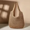 Evening Bags SUNNY BEACH Fashion Large Tote Shoulder Straw Thread Knitting Woven Women Handbag Ladies Knitted Purse