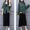 Damenjacken Mode Frauen Jacke Herbst Lose Plus Größe Mantel Elegante Frühling Weibliche Büro Stehkragen Langarm Mäntel OK559