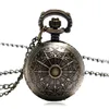 Montres de poche 2023 cadeaux de noël Bronze toile d'araignée boule collier pendentif montre horloge avec chaîne femmes dame goutte P65