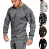 Moletons masculinos molhos de pescoço redondos esportes esportes fitness slim fit fowwear sportswear rastrear pullovers tops