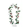 Decorative Flowers 2M Pine Vine Garland Portable Wear-resistant For Home Party Cute Lovely Window Exquisite Xmas Wreath White Edge