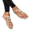 Sandals Summer Flat Fashion Fashion Casual Beach Outdoor Flip Flop Metal Decoration Mesdames Rome Thong Plus taille 43