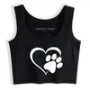 Women's Tanks Street Wear Harajuku Dog Print Breathable Slim Fit Tank Top Women's Yoga Sports Training Crop Tops Summer Camisole