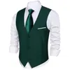 Men's Vests Novelty Olive Green Men Vest Suit Necktie Set Fashion Slim Fit V-Neck Waistcoat Casual Groom Wedding Party Designer Barry.Wang