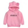 Kadın Hoodies Sweatshirts Kişiselleştirilmiş Çocuklar Bear Hoodie Özel Unisex Kids Jumper | Çocuklar için Hediyeler | Adı Giyim Bebek Giyim Kapüşonlu Jumper 230220