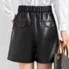 Shorts pour femmes 2023 Lady Fashion Court Pantalon en cuir véritable Femme Automne Véritable peau de mouton Sexy SY3995