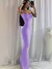 Lässige Kleider Hugcitar Satin Slip ärmellos rückenfrei schlank sexy Maxikleid Frühling Frauen Party Y2K prägnant figurbetont elegante Kleidung 230220