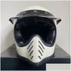 Motorcykelhjälmar Dot Ece Appd Professionell Vintage Moto3 Handgjord hjälm Fl Face Lättviktsglasfiberskal Cascos Drop Leverera Dh2F8