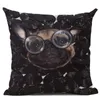 Capa de travesseiro engraçado pugs de linho impresso Pug Acessórios decoração Pillows Sofa Home Decoration Prophatcase 45x45cm