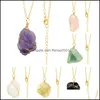 ペンダントネックレスIrregar Crystal Quartz Stone Reiki Healing Crystals Chakraネックレス